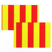 Three Inch Yellow and Red Vertical Stripes