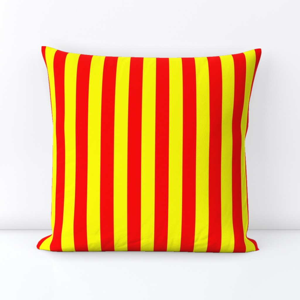 One Inch Yellow and Red Vertical Stripes