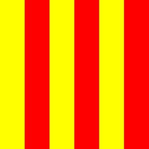 One Inch Yellow and Red Vertical Stripes