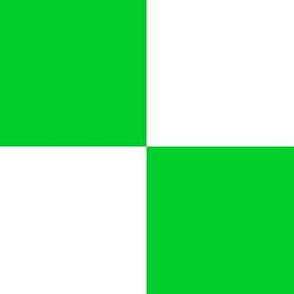 Three Inch Vivid Racing Green and White Checkerboard Squares