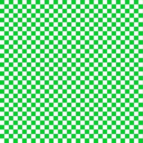 Quarter Inch Vivid Racing Green and White Checkerboard Squares