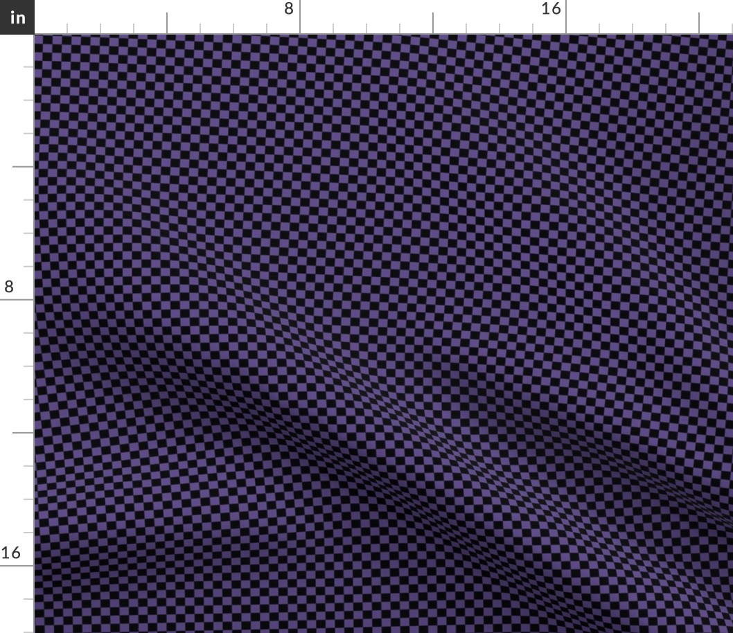 Quarter Inch Ultra Violet Purple and Black Checkerboard Squares