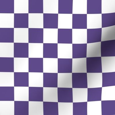 One Inch Ultra Violet Purple and White Checkerboard Squares