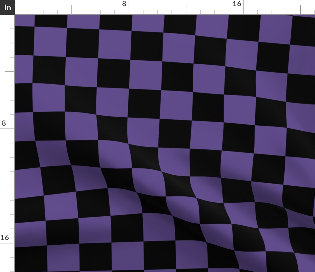 Two Inch Ultra Violet Purple and Black Checkerboard Squares