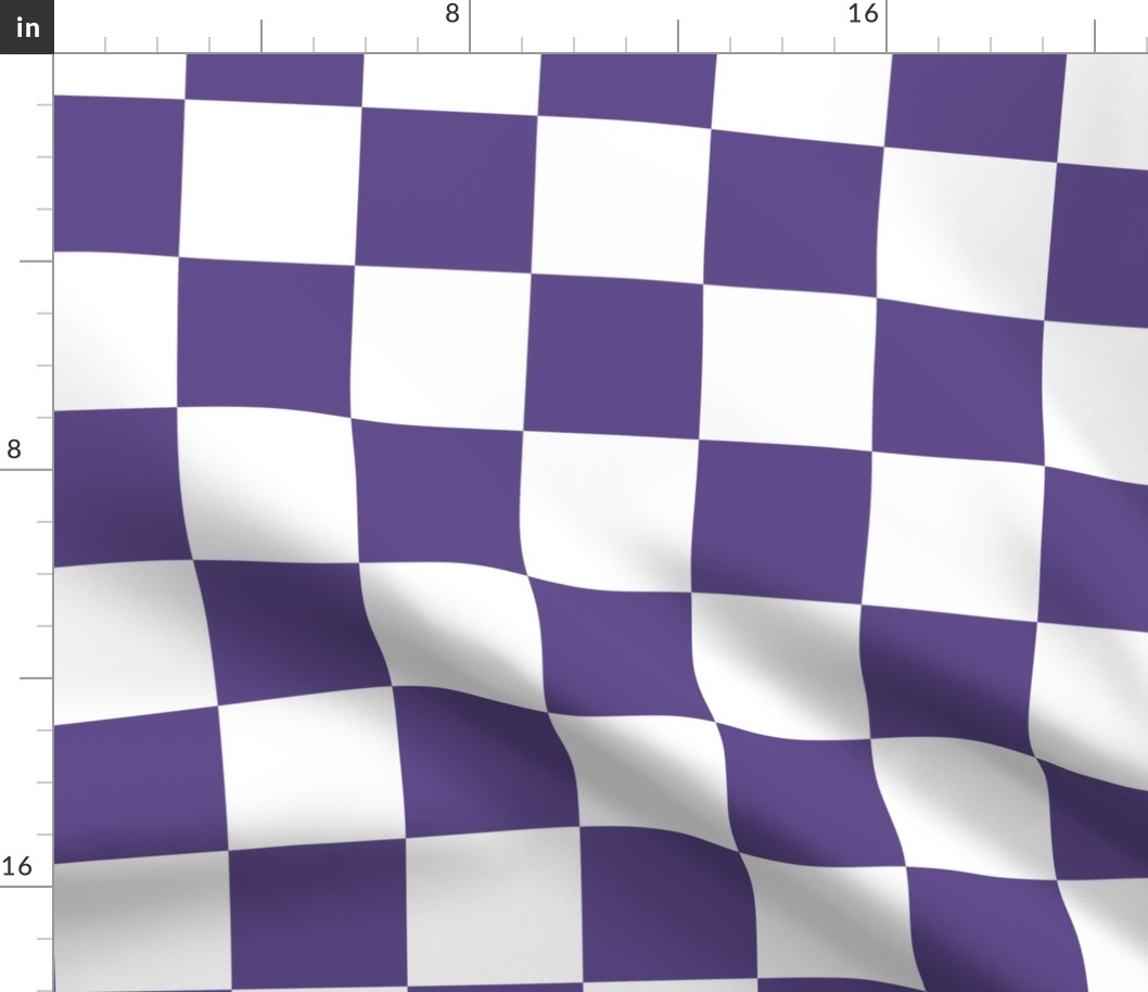 Three Inch Ultra Violet Purple and White Checkerboard Squares
