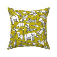 origami animal ditsy chartreuse