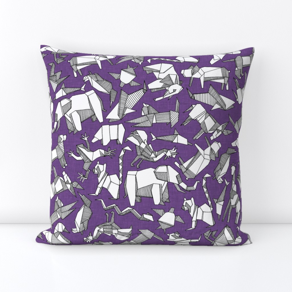 origami animal ditsy purple