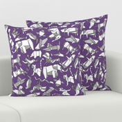 origami animal ditsy purple