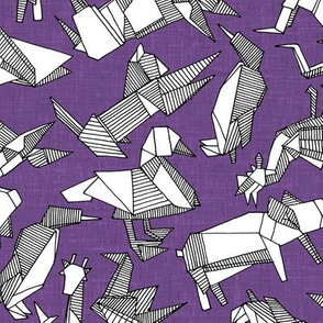 origami animal ditsy purple