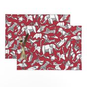 origami animal ditsy red