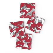 origami animal ditsy red