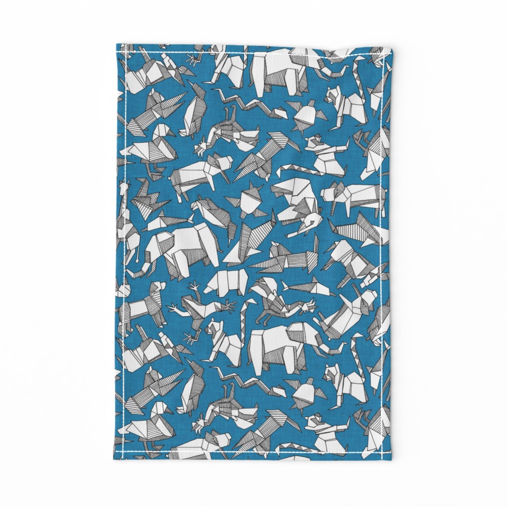 origami animal ditsy blue