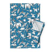 origami animal ditsy blue