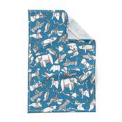 origami animal ditsy blue