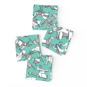 origami animal ditsy mint