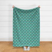 saint bernard simple dog breed pure breed fabric turquoise