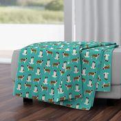 saint bernard simple dog breed pure breed fabric turquoise