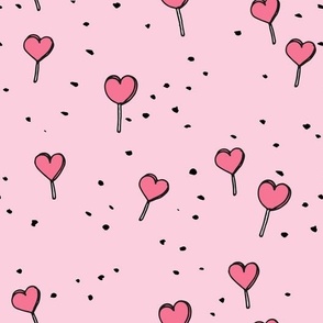 Poppy lollipop valentine hearts love candy pink blush