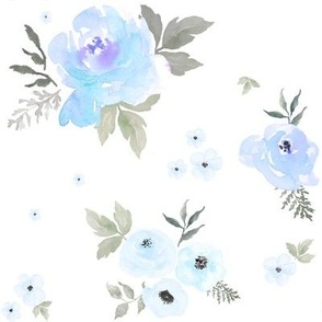 8" Sweet Blush Roses - Light Blue
