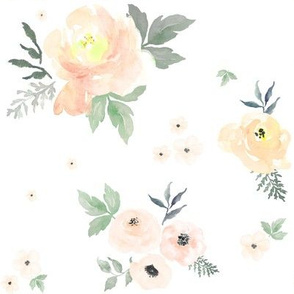 8" Sweet Blush Roses - Faded Peach
