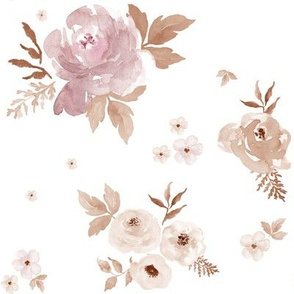 8" Sweet Blush Roses - Sepia Version 2