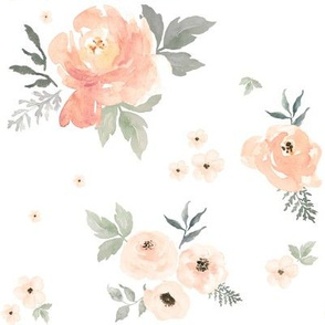 8" Sweet Blush Roses - Sepia