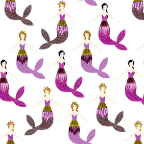 sparkle mermaids // pink + purple