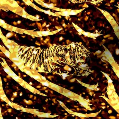 Tribal Tiger stripes print - New Years fireworks medium