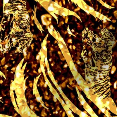 Tribal Tiger stripes print - vertical New Years fireworks medium