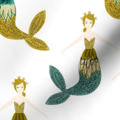 sparkle mermaids // citrus + teal