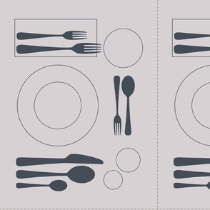 placemat formal tablesetting_grey on silver