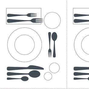 placemat formal tablesetting_grey on white