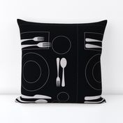 placemat formal tablesetting_silver on black