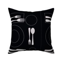 placemat formal tablesetting_silver on black