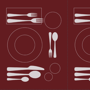 placemat formal tablesetting_silver on plum