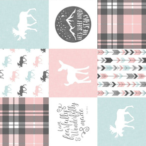 fearfully and wonderfully made - pink, grey, aviary blue (fawn) 90