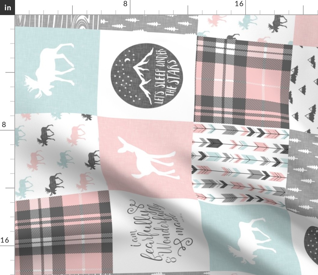 fearfully and wonderfully made - pink, grey, aviary blue (fawn) 90