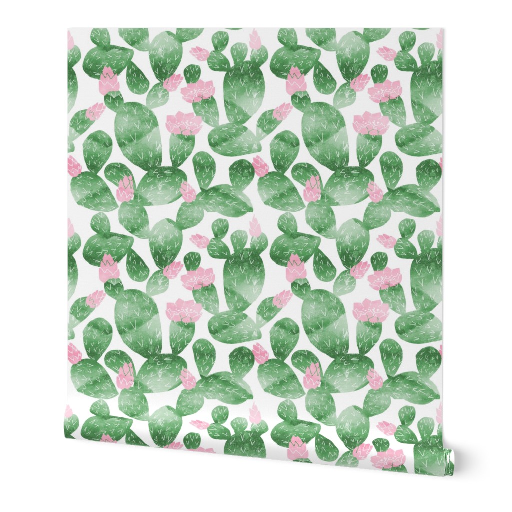 cactus - watercolor palm springs watercolor tropical nursery fabric