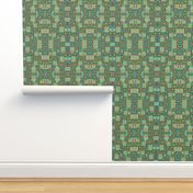 Honey and Seafoam Green Abstract