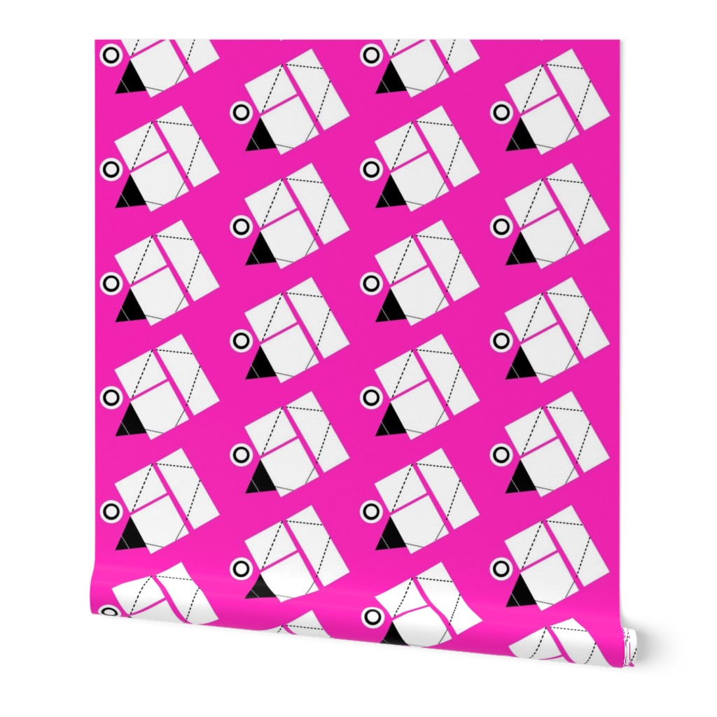 Origami  hot pink