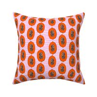 papaya // tropical fruit summer papayas fabric pink