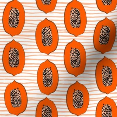 papaya // tropical fruit summer papayas fabric orange