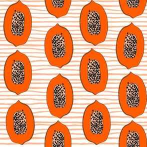 papaya // tropical fruit summer papayas fabric orange