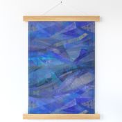 Aquamarine cobalt blue abstract