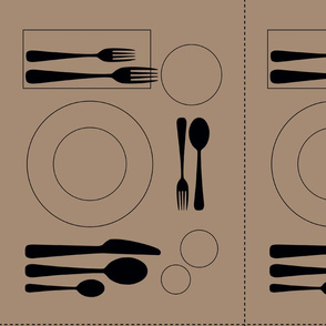placemat formal tablesetting_black on cardboard