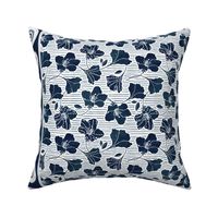 African Indigo Azalea Stripe Border Print