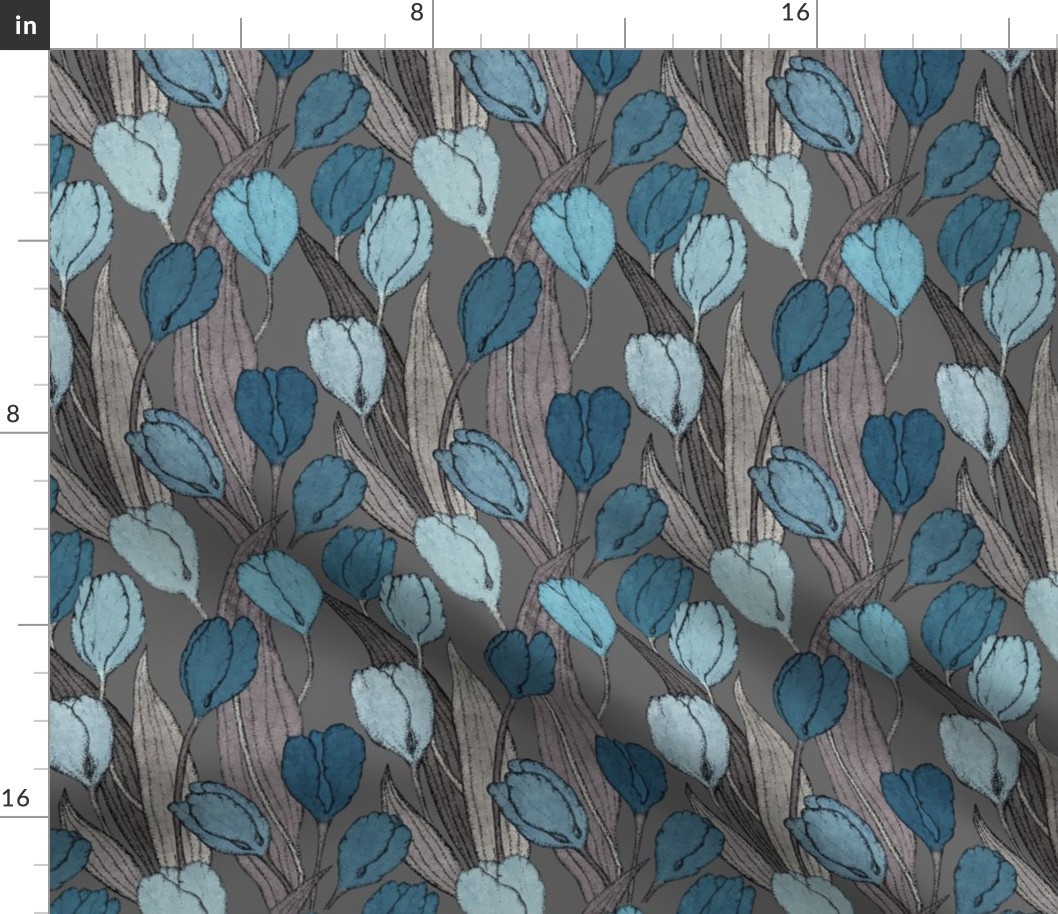 Tulip fields on cacao brown