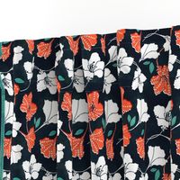 African Inspired Azalea Orange Border Print