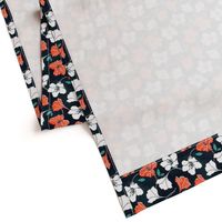 African Inspired Azalea Orange Border Print