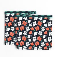 African Inspired Azalea Orange Border Print